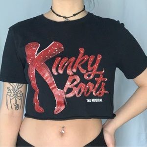 Kinky Boots Black crop top with red print